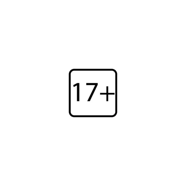 年齢制限17プラス正方形のアイコン — ストックベクタ