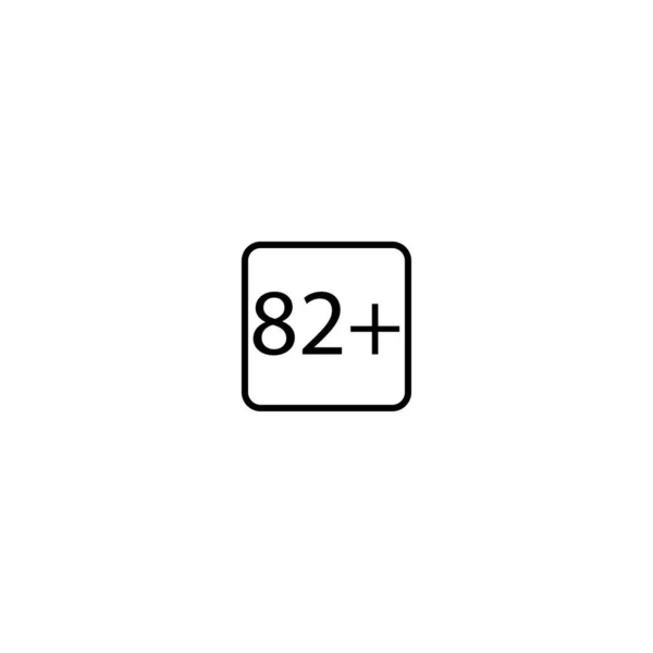 年齢制限82プラス正方形のアイコン — ストックベクタ