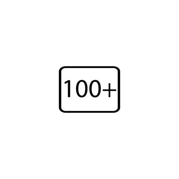 年龄限制100岁以上正方形图标 — 图库矢量图片