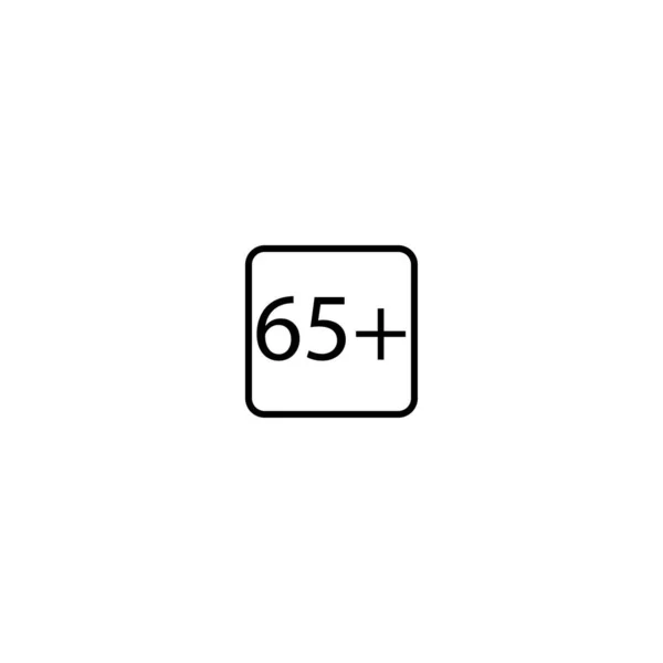 Altersgrenze Fünfundsechzig Kariertes Symbol — Stockvektor