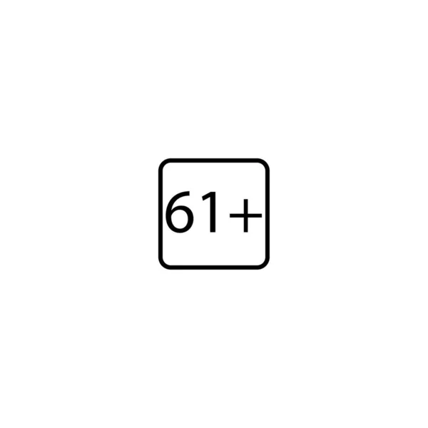 Age Limit Sixty One Squared Icon — Stock Vector