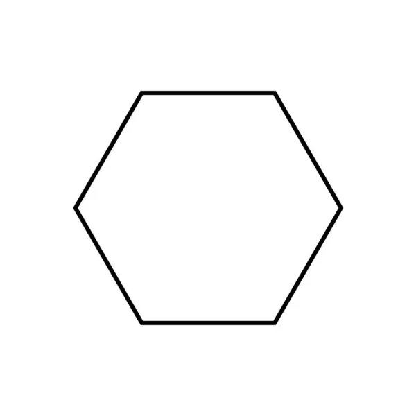 Hexagon Teken Eenvoudige Geometrische Vormen Voor Kinderen Teken — Stockvector