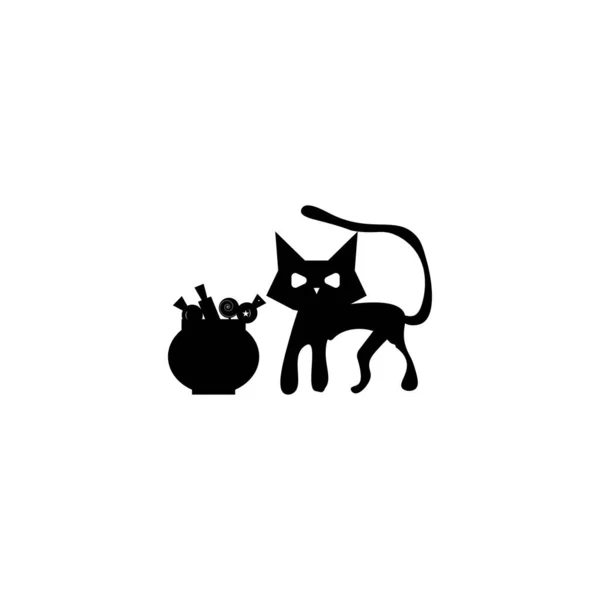 Cat Cauldron Candy Sign — Stockový vektor