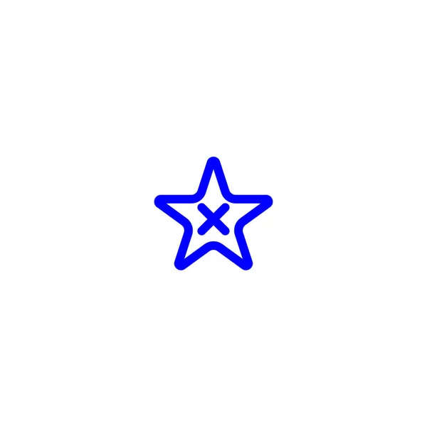 图标中的星号和X符号 从收藏品中删除 — 图库矢量图片