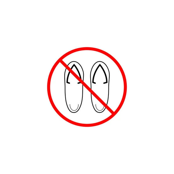 Flip Flops Prohibited Sign Dress Code — Stock Vector