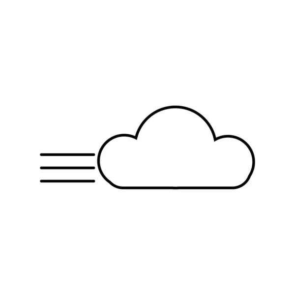 Rüzgar ve bulut işareti. Hava simgeleri vektör illüstrasyonu.