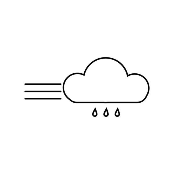 Bulut Yağmuru Rüzgar Işareti Hava Simgeleri Vektör Illüstrasyonu — Stok Vektör