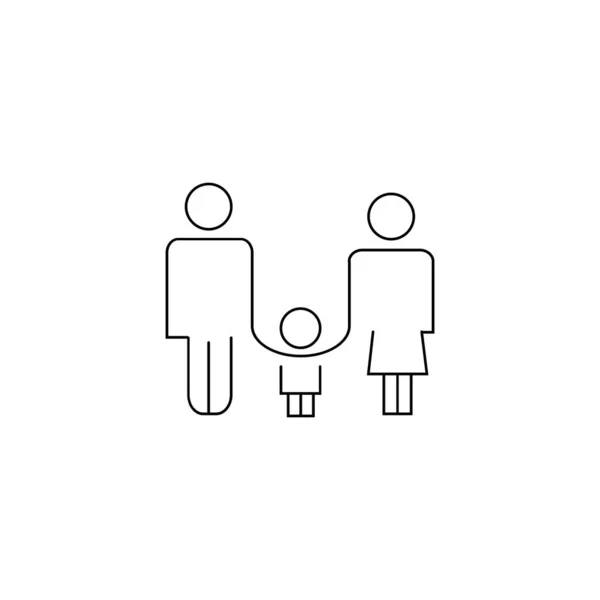 Familienzeichen Papa Baby Und Mama Halten Händchen — Stockvektor