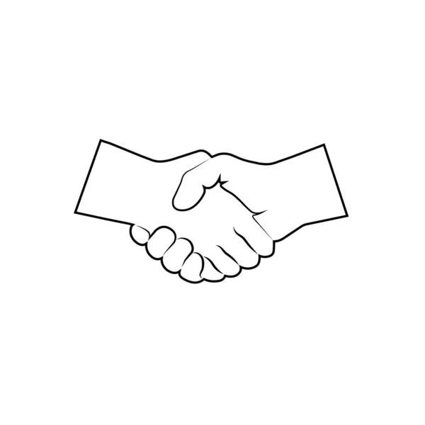 El sıkışma siyah ince çizgi - vektör illüstrasyon