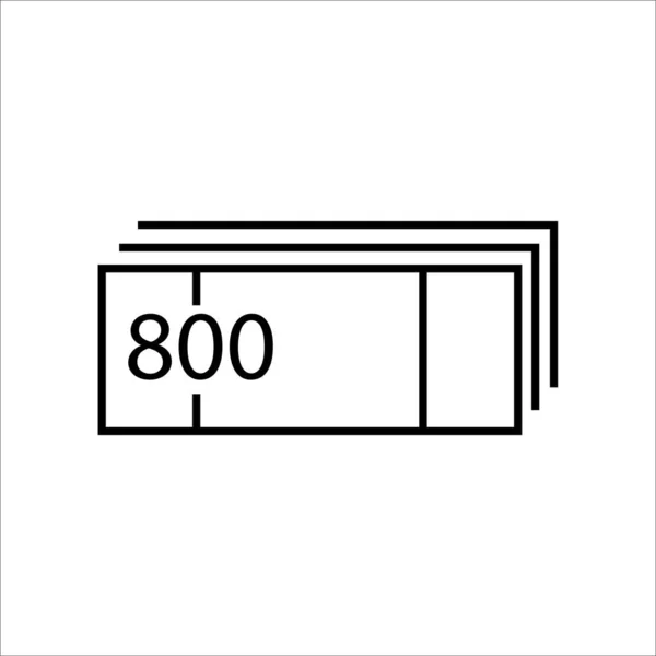 Een Pakje Van Achthonderd Biljetten Dunne Lijnen — Stockvector