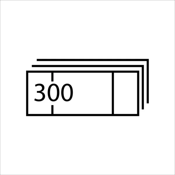 Ett Paket Med Trehundra Sedlar Tunna Linjer — Stock vektor