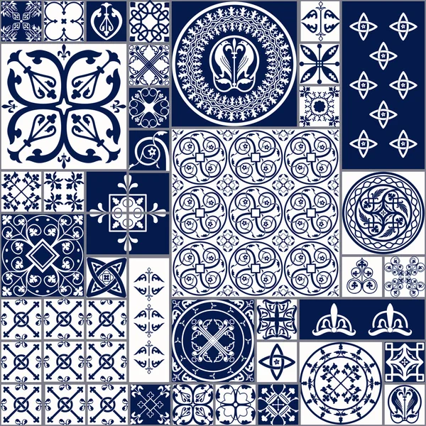 Azulejos marroquíes patrón sin costura — Vector de stock