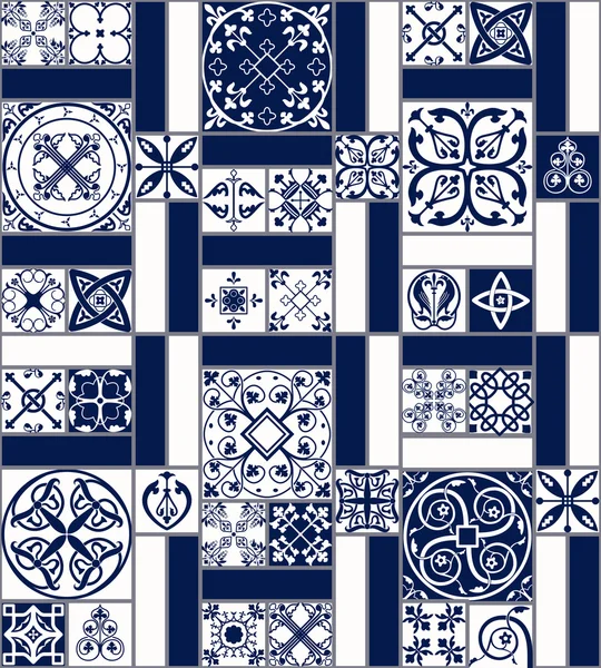 Azulejos marroquíes patrón sin costura — Vector de stock