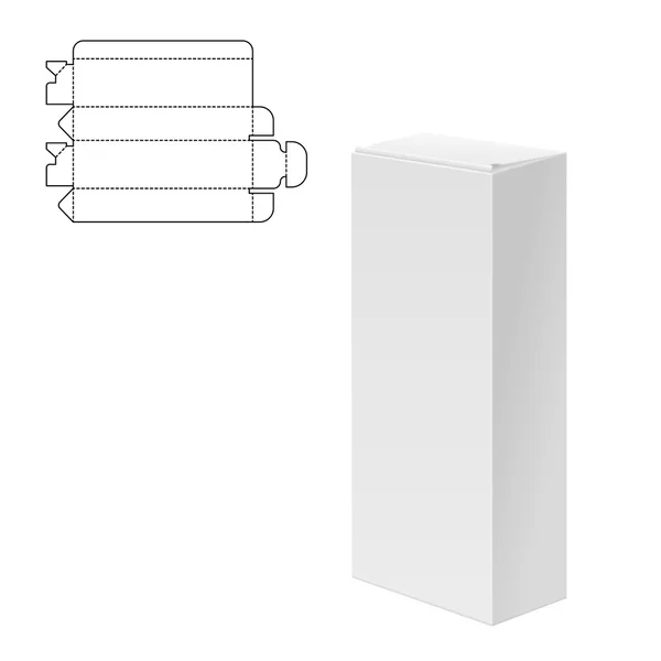 Faltpackung weiß — Stockvektor