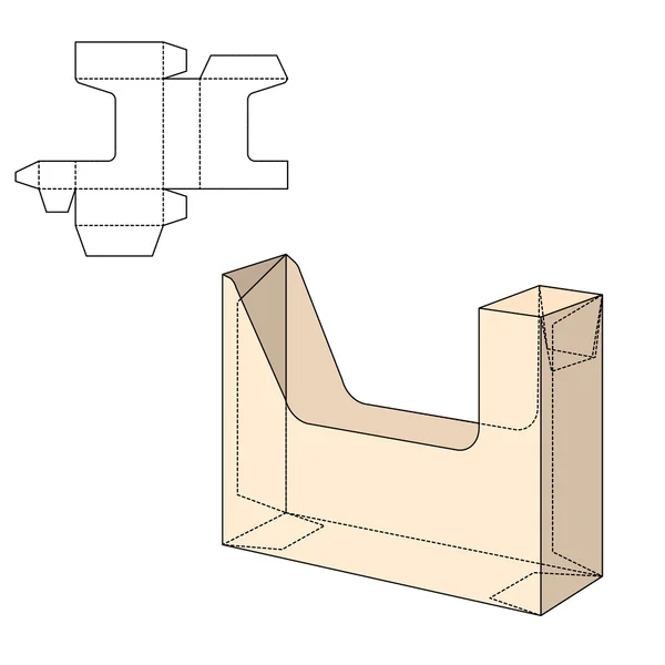 Caja de artesanía Diecut — Vector de stock