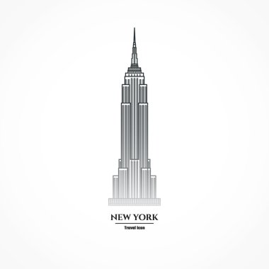 Tasarım için Anahat New York Gökdelen Simgesi