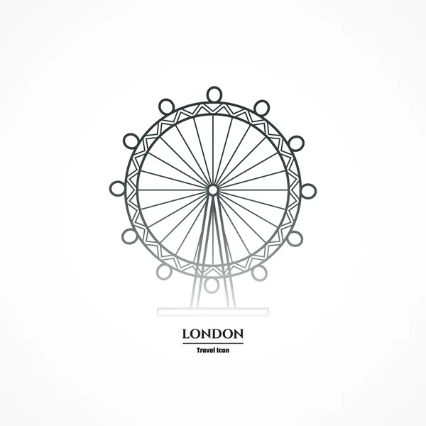 London Eye Entertaiment Icon Outline for Design — Stock Vector