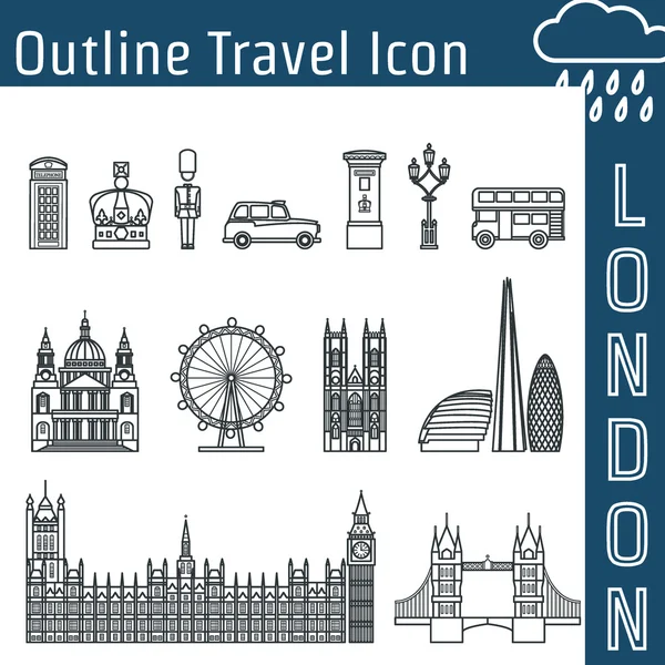 Esquema del icono de Inglaterra — Vector de stock