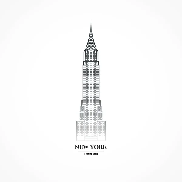 Σκιαγράφηση εικονιδίου ουρανοξύστη για το σχεδιασμό της Νέας Υόρκης — Διανυσματικό Αρχείο