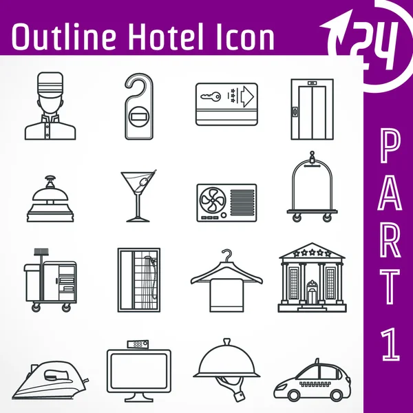 Hotel Icon outline — Stockový vektor