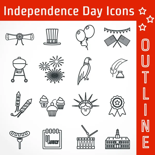 Día de la Independencia icono — Archivo Imágenes Vectoriales