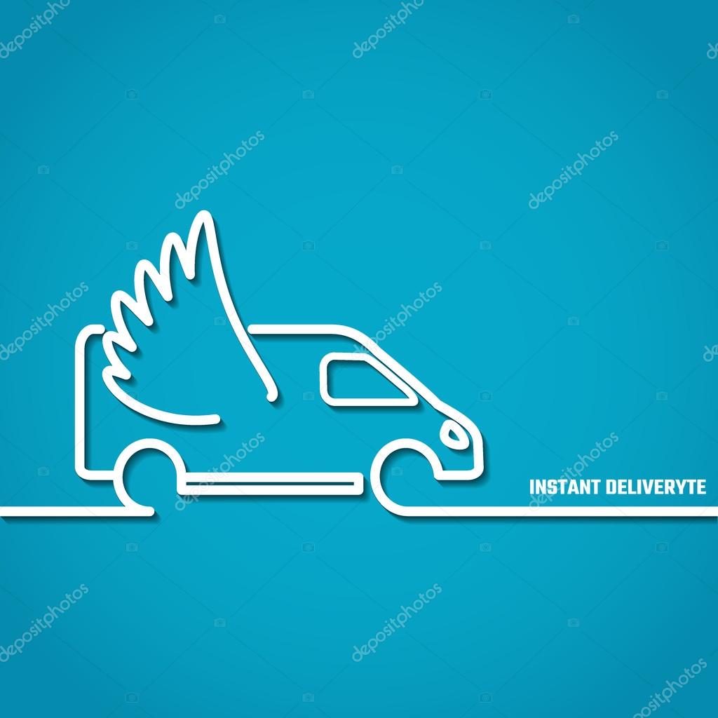 Flat Vector Illustration of Delivery Outline Logo for Design, Website, Background, Banner. Transportation Icon Template for your Car Business