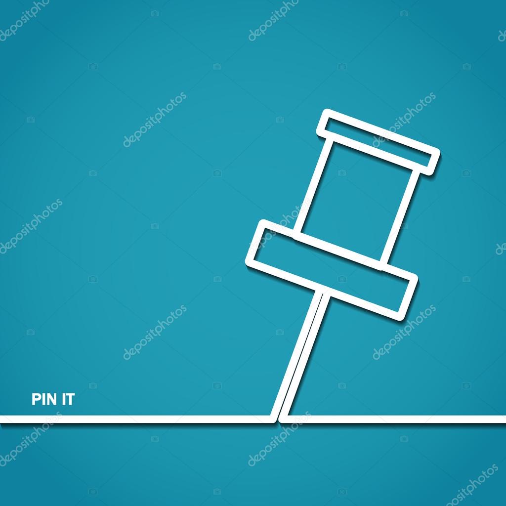 Vector Illustration of Push Pin Outline for Design, Website, Background, Banner. Logo of Navigation symbol silhouette Element Template