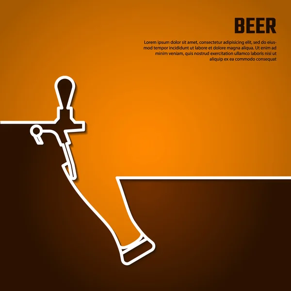 Beer by Line Bg — Stock Vector