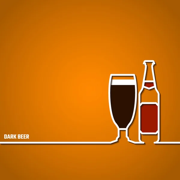 Beer by Line Bg — ストックベクタ