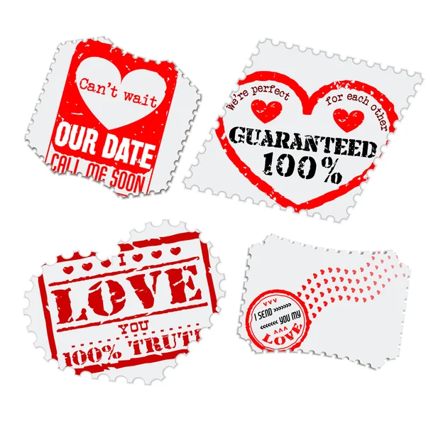 Stamp Love Set — Stock Vector