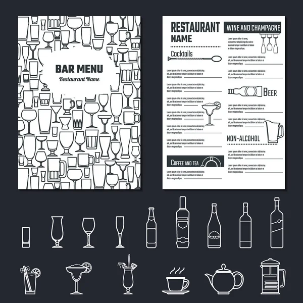 Drinks Menu Template — Stock Vector