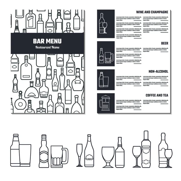Шаблон меню напитков — стоковый вектор