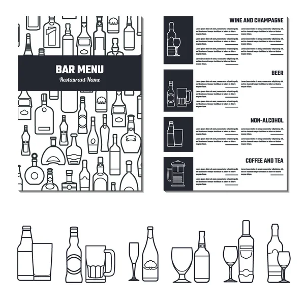 Modello menu bevande — Vettoriale Stock