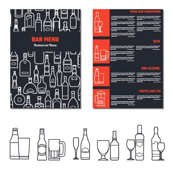 Modèle de menu boissons — Image vectorielle