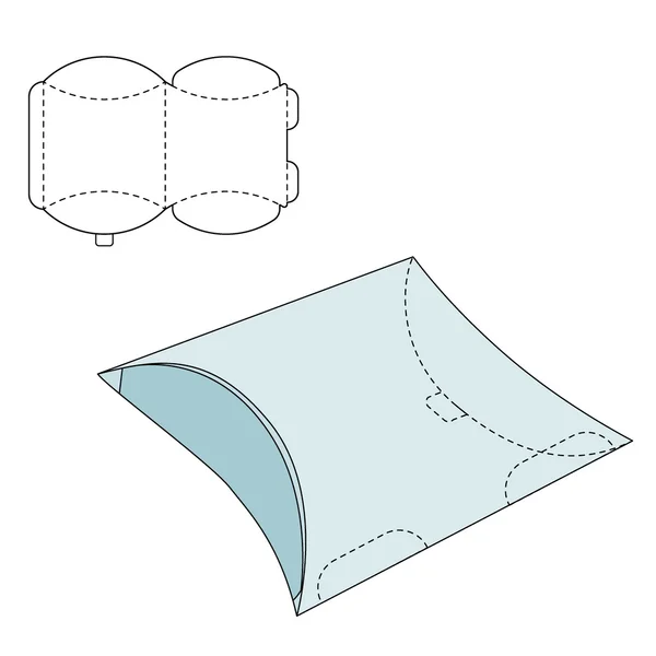 Caja plegable de almohada — Archivo Imágenes Vectoriales