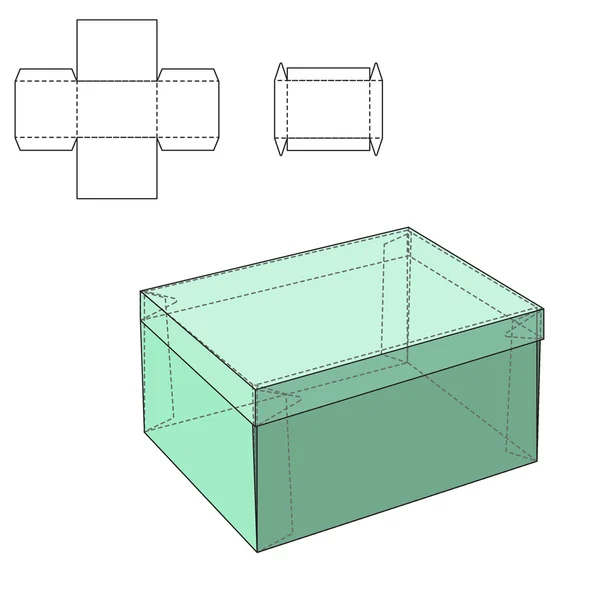 Κουτί κύβος γραμμή Tamplate — Διανυσματικό Αρχείο