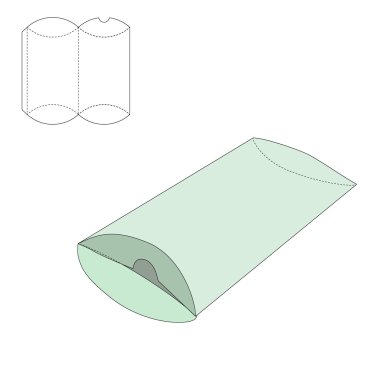 Pillow folding box clipart