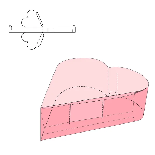 Коробка Die Line Тарілка — стоковий вектор