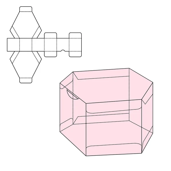 Шаблон лінії помирання коробки — стоковий вектор