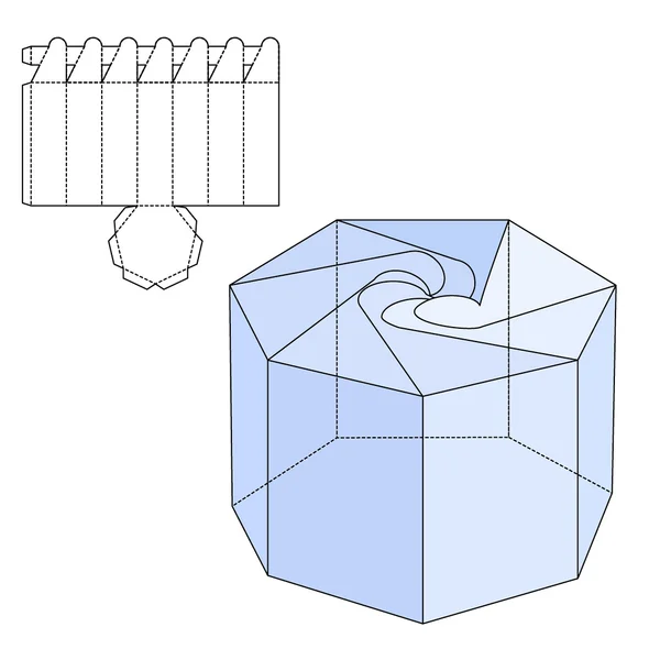 Box die modello di linea — Vettoriale Stock