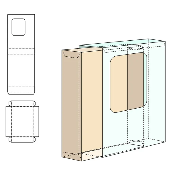 Шаблон лінії помирання коробки — стоковий вектор