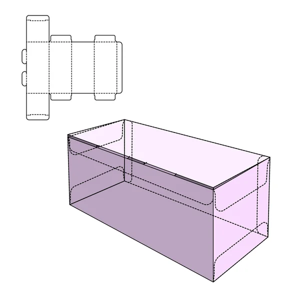 Caja Die Line Tamplate — Vector de stock