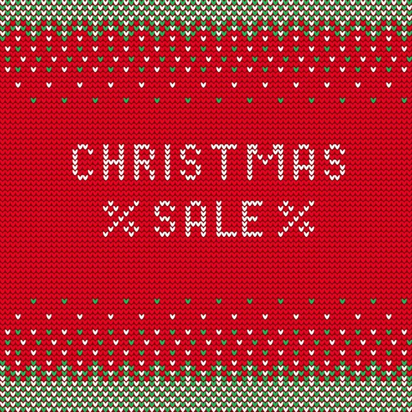 Christmas sale Knitted 1 — Stock Vector