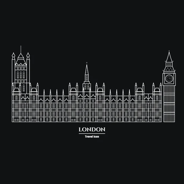 Big Ben and Parliament  Icon 1 — ストックベクタ