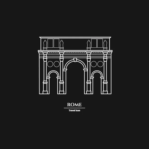 Rome Landmark Outline  1 — Stock Vector