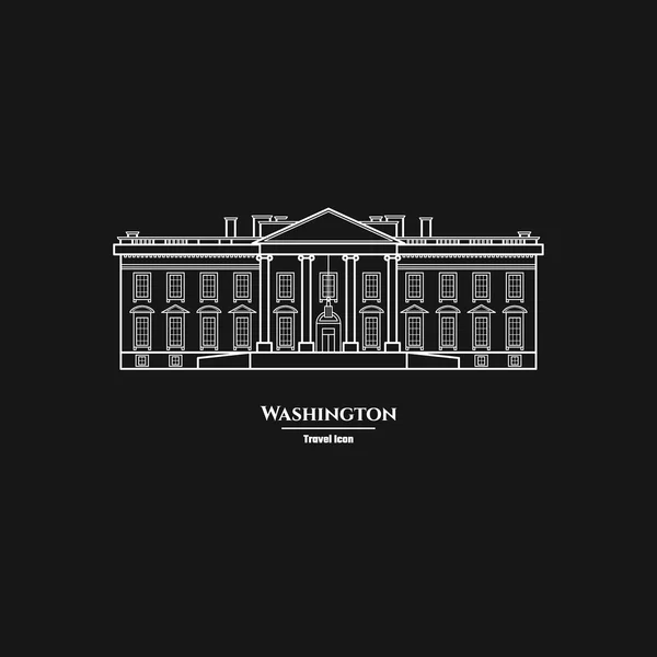 Washington Estados Unidos Casa Blanca Icono 1 — Vector de stock