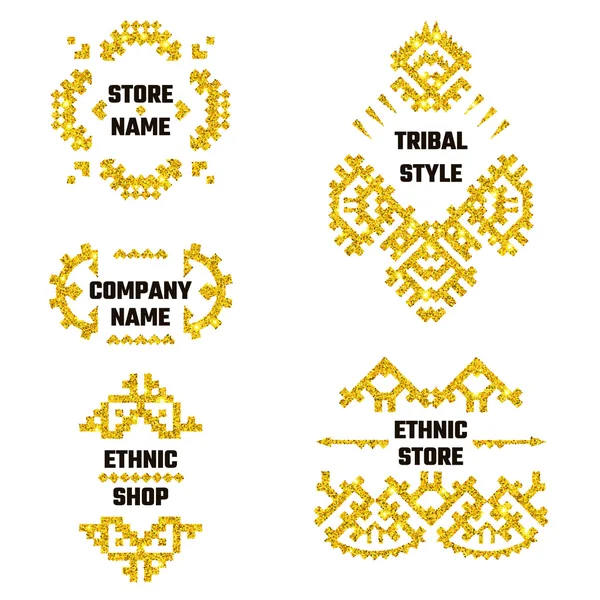 Ethnic Style Gold Symbol 1 — 图库矢量图片