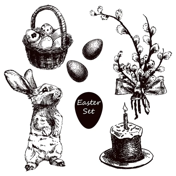 Joyeux Pâques dessiné — Image vectorielle