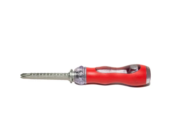 Red screwdriver Isolated object on white background — Stock Photo, Image