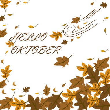 Sonbahar mevsimsel selamlamanın harflerle vektör illüstrasyonu